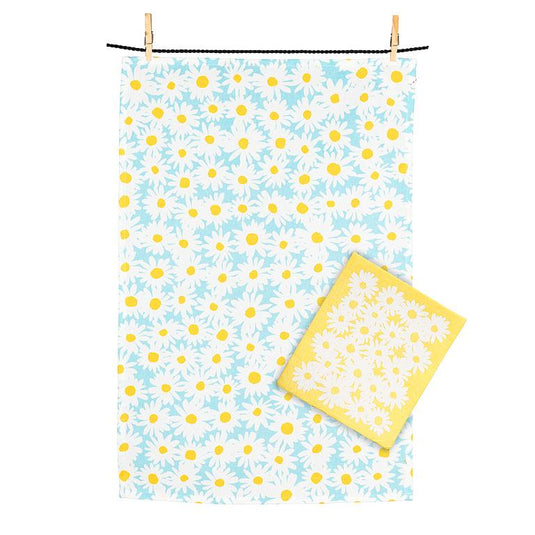 Daisies Dishcloth & Kitchen Towel Set