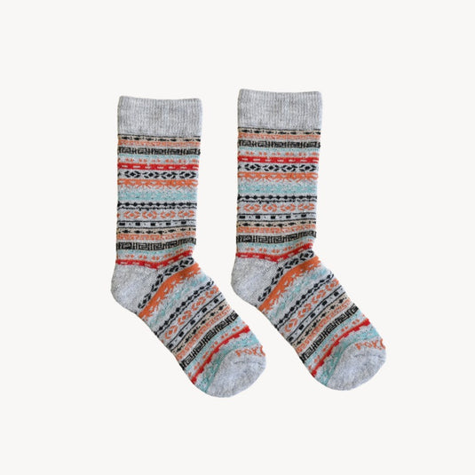 Alpaca Socks in Patterned Grey