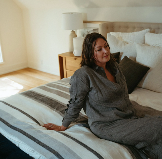 Alpaca Blend Double Blanket in Earl Grey
