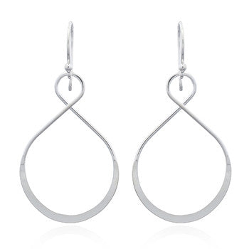 Unsymmetrical Infinity Earrings, Sterling Silver