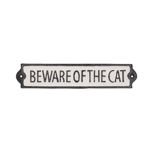 Beware of the Cat Cast Iron Sign