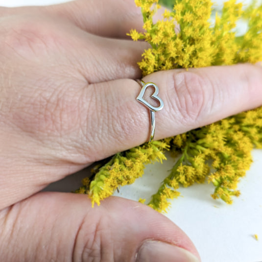 Open Heart Ring in Sterling Silver