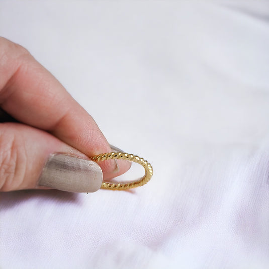 Twisted Band in Gold Plated Sterling Silver