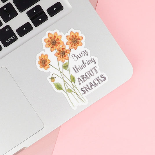 Naughty Florals Sticker : Busy thinking about snacks