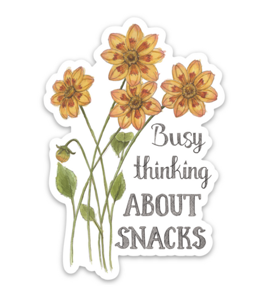 Naughty Florals Sticker : Busy thinking about snacks