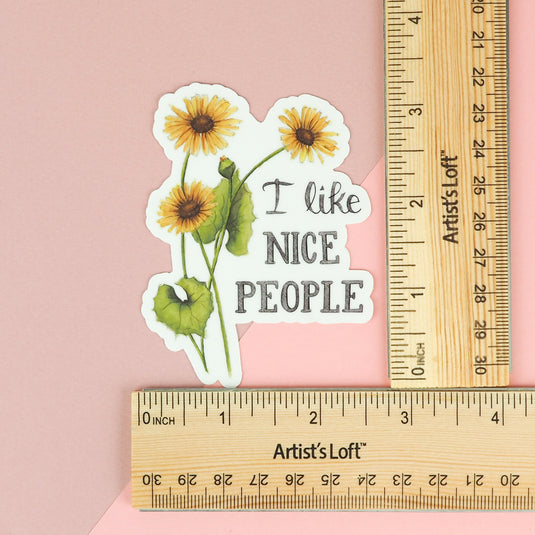 Naughty Florals Sticker - I like nice people