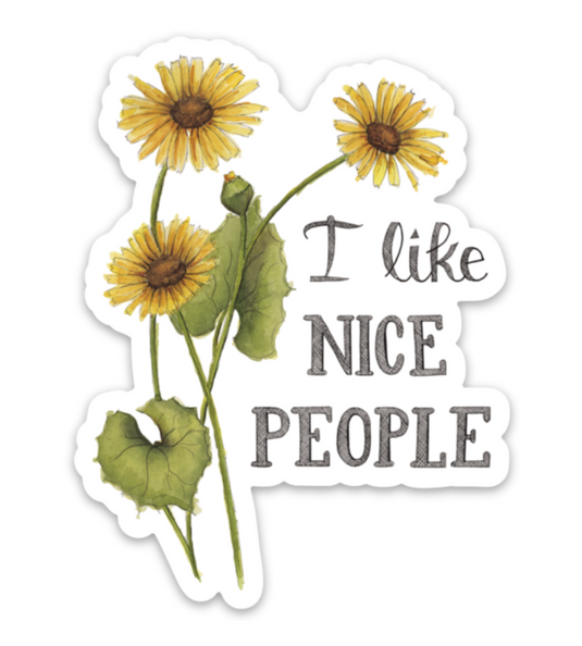 Naughty Florals Sticker - I like nice people