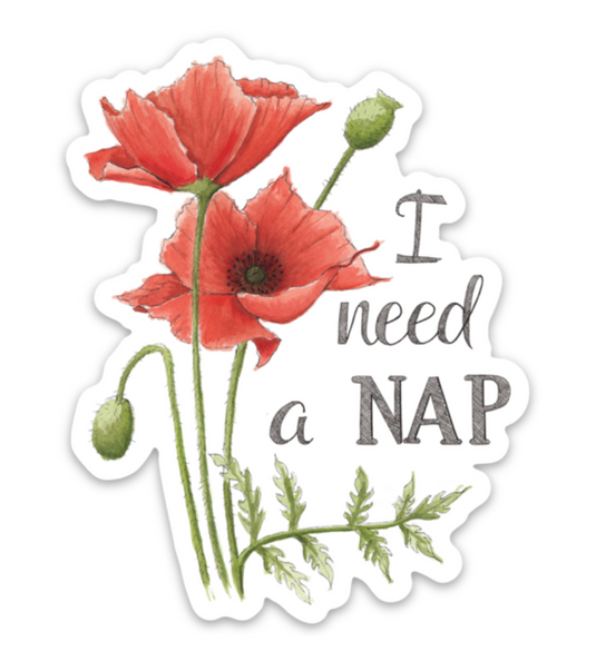 Naughty Florals Sticker : I need a nap