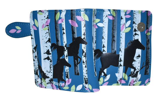 Horses in Blue Small Wallet