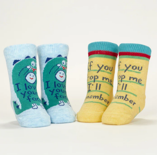 I Love Your Face & If You Drop Me I'll Remember Baby Socks (2 pairs)