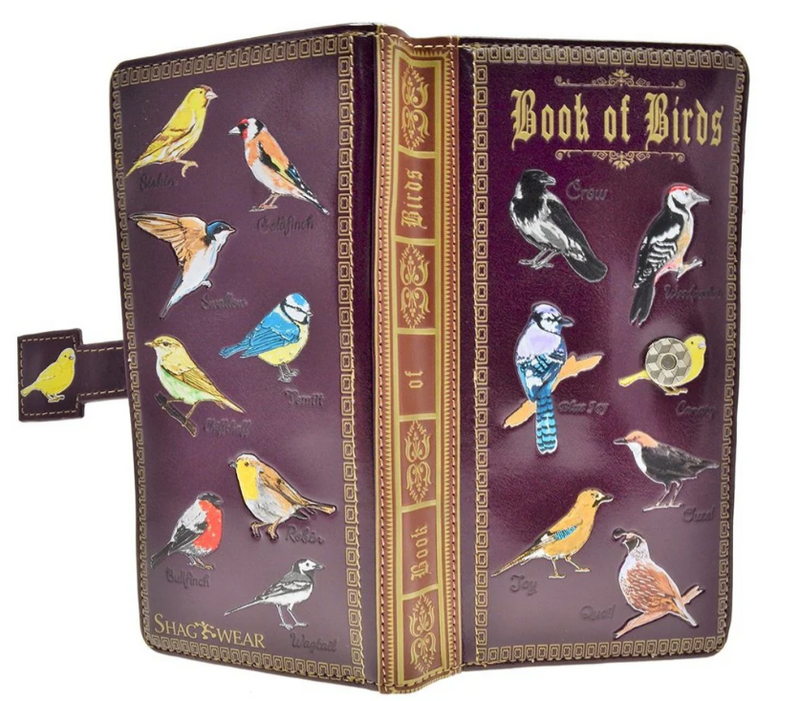 Load image into Gallery viewer, Wallet - Book of Birds in Purple
