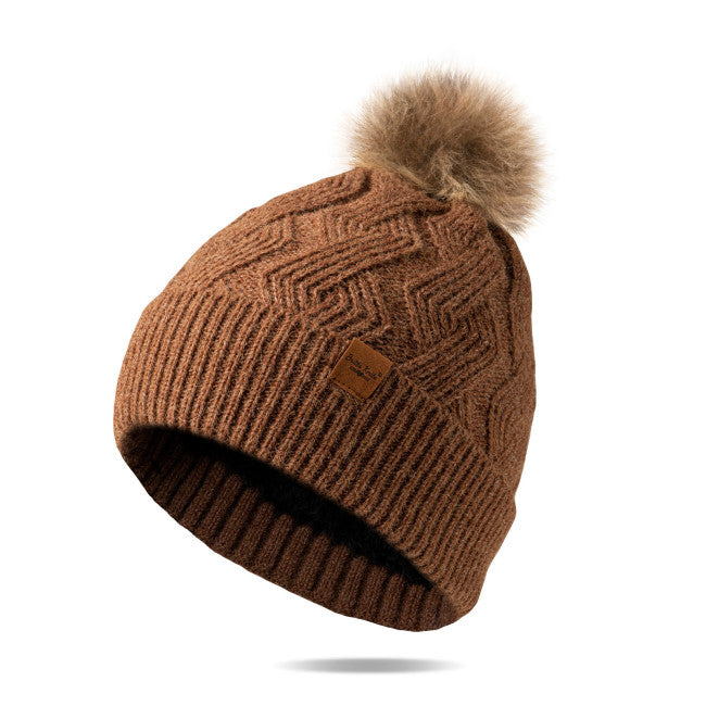 Diamond Knit Hat in Brown