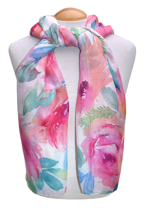 Water Colour Roses Fashion Scarf