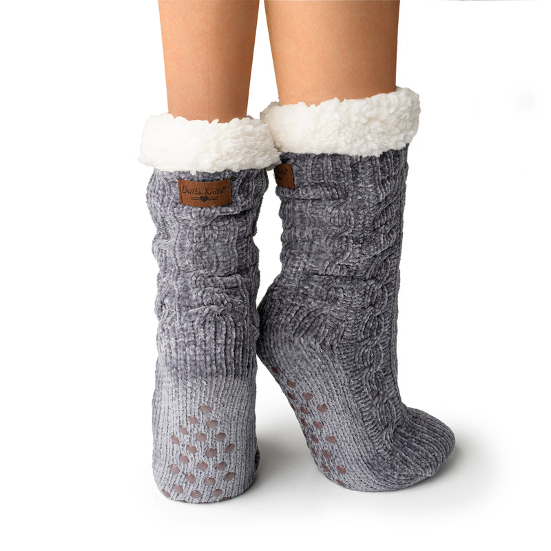 Load image into Gallery viewer, Beyond Soft Slipper Socks in Grey
