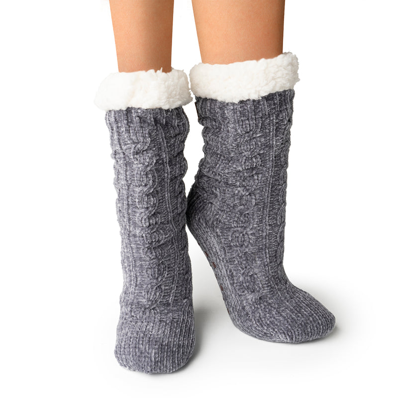 Load image into Gallery viewer, Beyond Soft Slipper Socks in Grey
