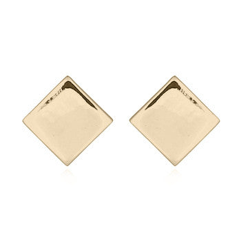 Square Stud Earrings (6mm), Gold Plated Sterling Silver