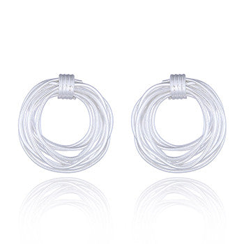 Wire Nest Stud Earrings, Sterling Silver