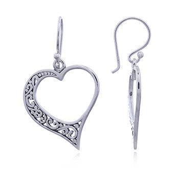 Filigree heart earrings hotsell