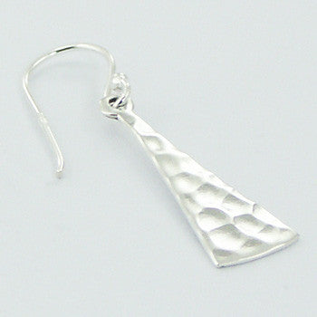 Hammered Triangle Earrings in Sterling Silver