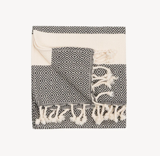 Turkish Hand Towel : Diamond in Carbon