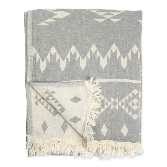 Turkish Towel : Atlas in Light Grey