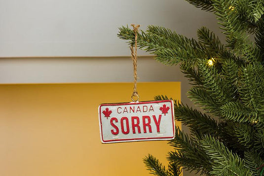 Sorry License Plate Ornament