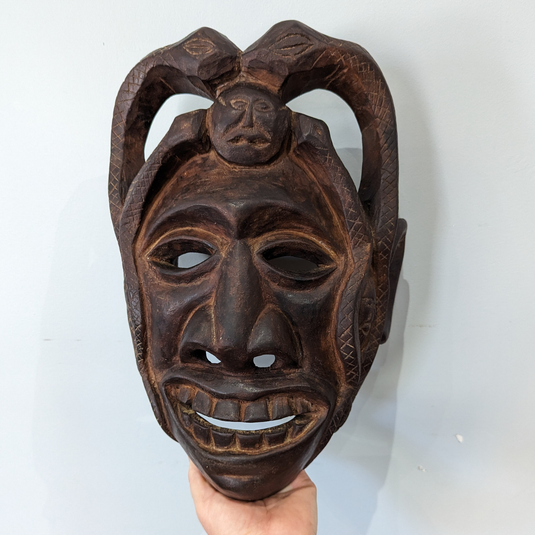 Hand-Carved Guardian Mask | Vintage from Nepal