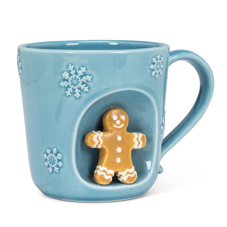 Load image into Gallery viewer, Snowflake Mug with Gingerbread Man
