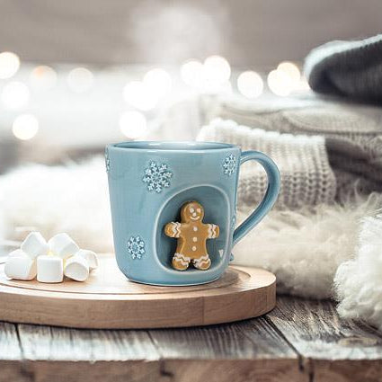 Load image into Gallery viewer, Snowflake Mug with Gingerbread Man
