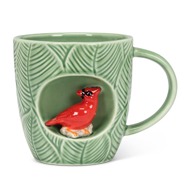 Load image into Gallery viewer, Leaf Mug with Cardinal
