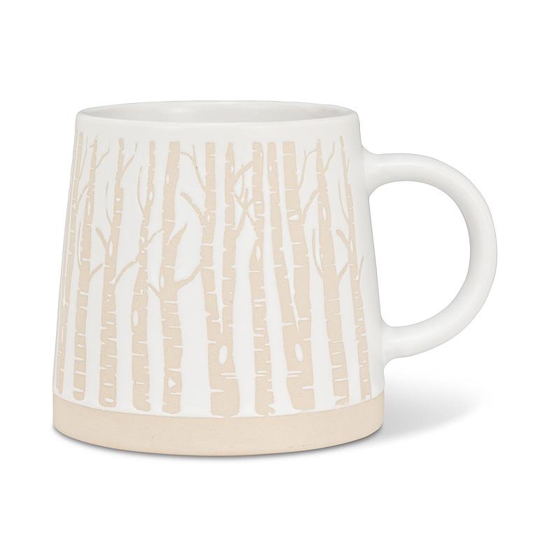 Load image into Gallery viewer, Wide Base Mug with Birch Trees
