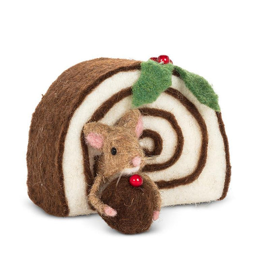 Mouse with Swiss Roll Cake Decor