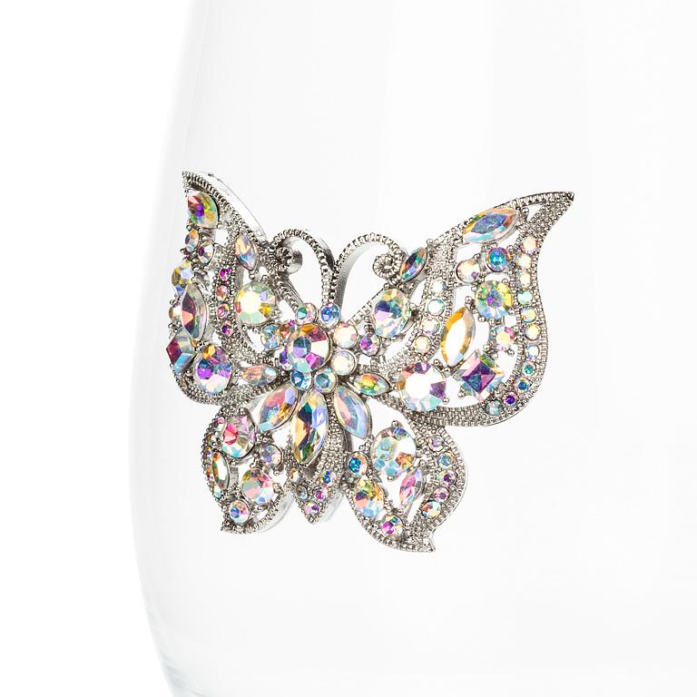 Load image into Gallery viewer, Stemless Wine Glass, Jewelled Butterfly
