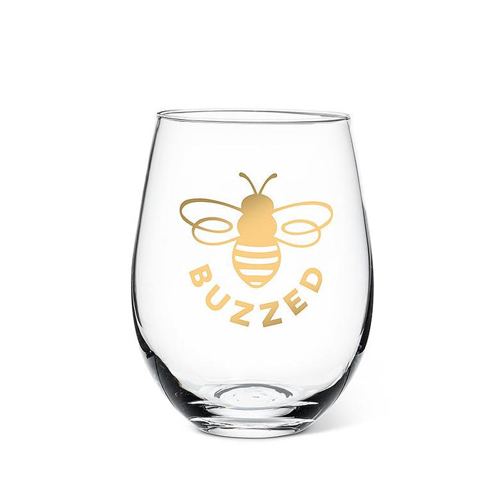 Bee BUZZED Stemless Wine Glass