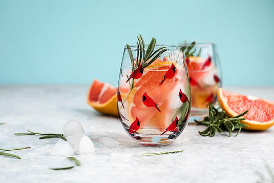 Stemless Wine Glass with Cardinals