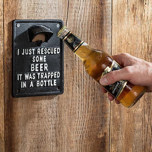 Load image into Gallery viewer, Rescued a Beer | Wall Bottle Opener
