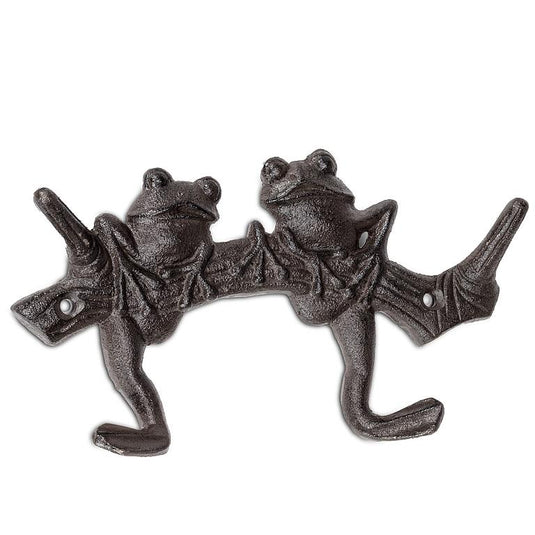Frogs on Branch Cast Iron Hook