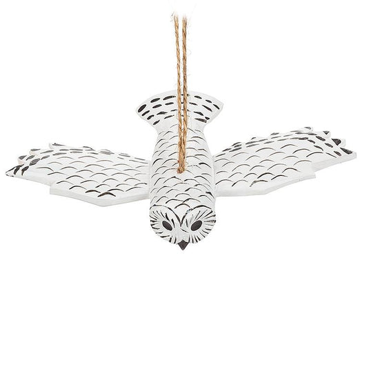 Flying Snowy Owl Ornament