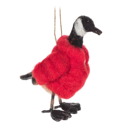 Canada Goose in a Parka Felt Ornament