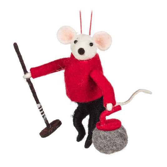 Curling Carl Felt Ornament