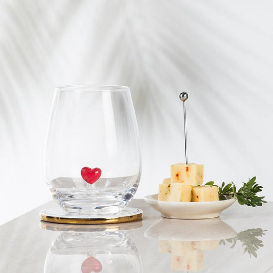 Heart Icon Stemless Wine Glass
