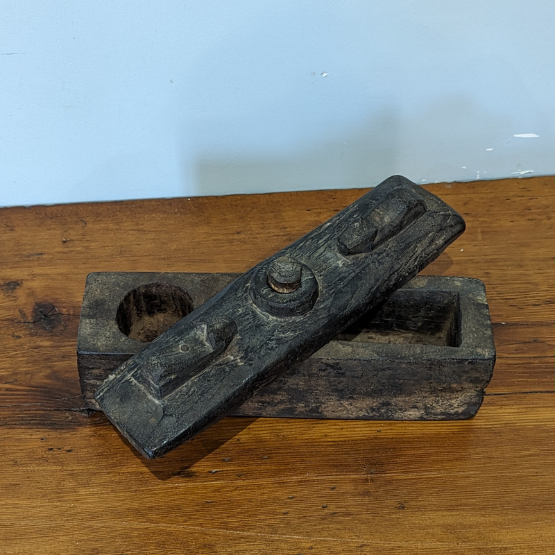 Load image into Gallery viewer, Vintage Wood Spice Box | Folk Art from Nepal
