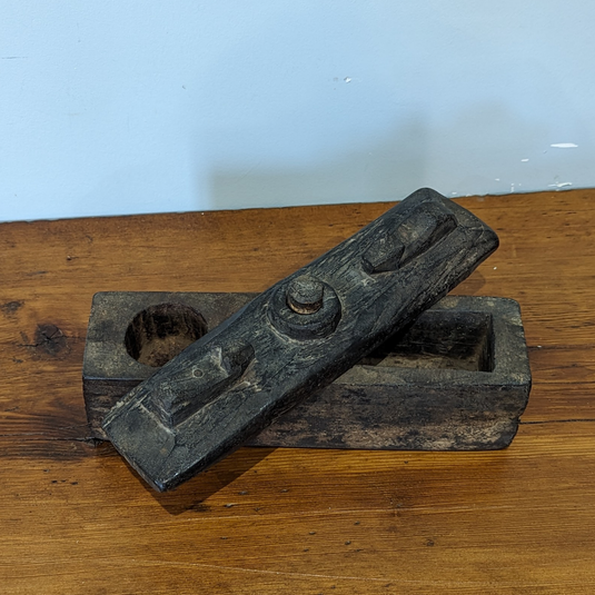 Vintage Wood Spice Box | Folk Art from Nepal