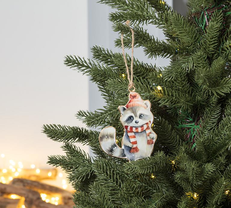 Load image into Gallery viewer, Winter Raccoon Ornament
