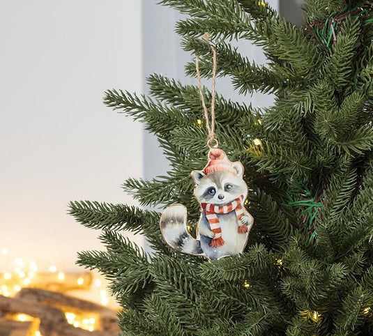 Winter Raccoon Ornament