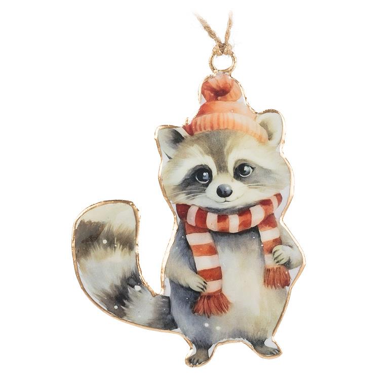 Load image into Gallery viewer, Winter Raccoon Ornament
