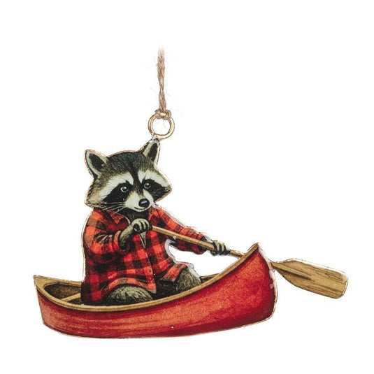 Paddling Raccoon Ornament