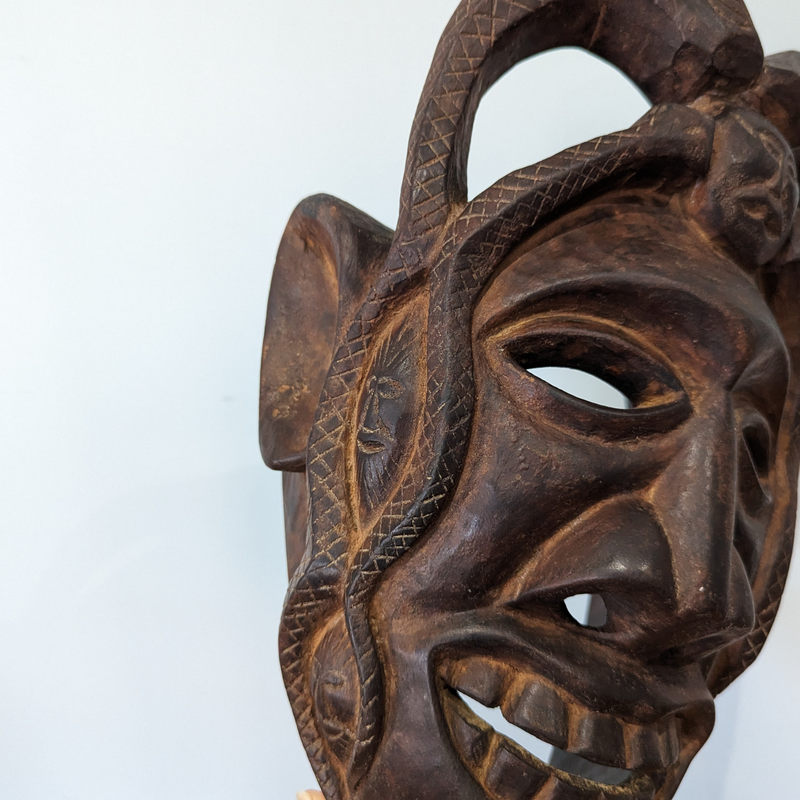 Load image into Gallery viewer, Hand-Carved Guardian Mask | Vintage from Nepal

