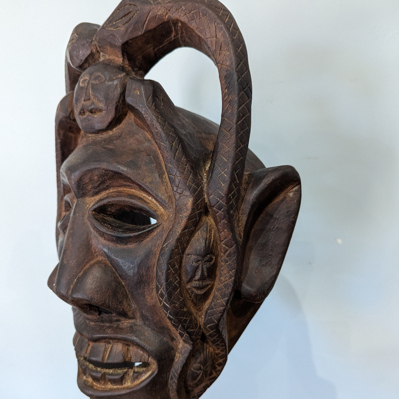 Load image into Gallery viewer, Hand-Carved Guardian Mask | Vintage from Nepal
