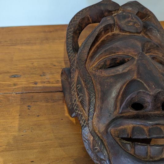 Hand-Carved Guardian Mask | Vintage from Nepal